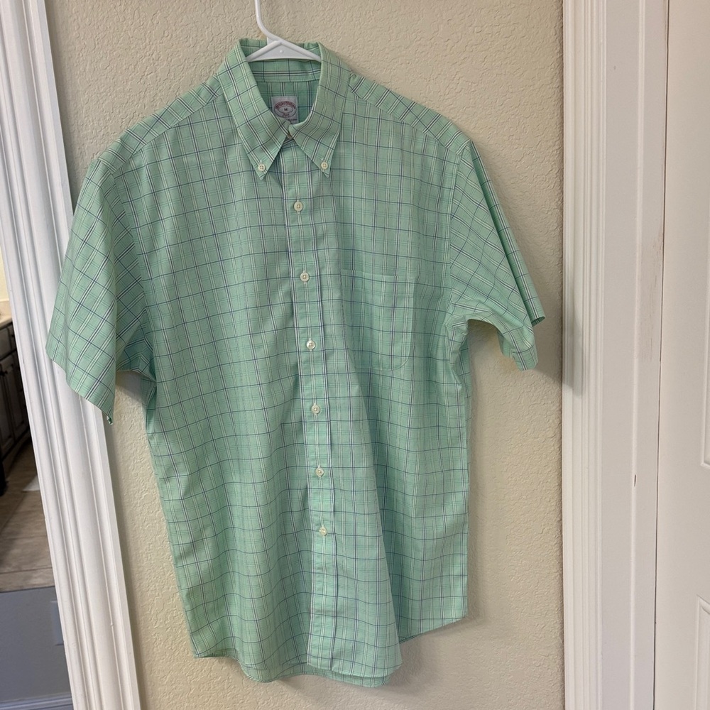 Green Non Iron Plaid Men's Shirt